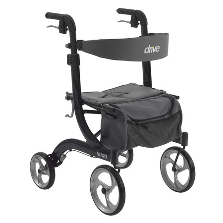 DRIVE MEDICAL Nitro Euro Style Rollator, Black rtl10266bk